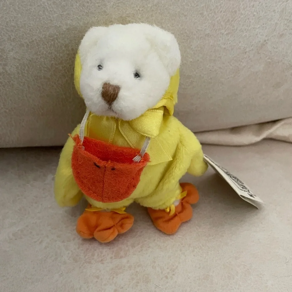 Vintage Ganz Easter Wee Bear Village Quacks In A Duck Costume 1996 Stuffed Plush - Picture 2 of 8